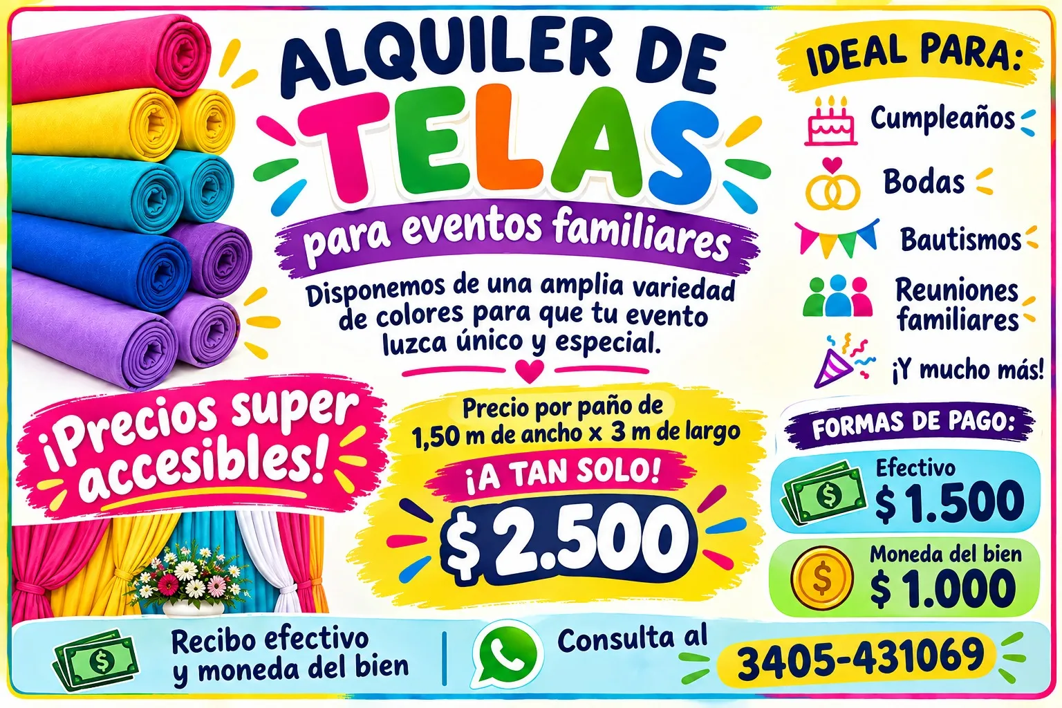 Telas en alquiler
